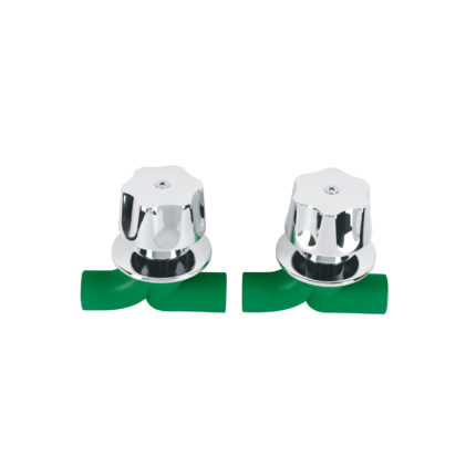 caja con 2 llaves de ppr y manerales metálicos para empotrar