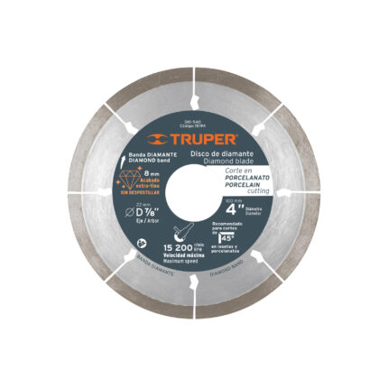 Disco de diamante de 4" x 1.3 mm corte de porcelanato