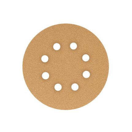 Paquete c/5 discos de lija 5" grano 100, 8 perforaciones