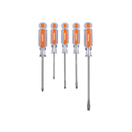 Juego de 5 desarmadores mangos de acetato, Truper