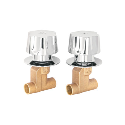 Juego llaves empotrar soldables, maneral metálico, Foset