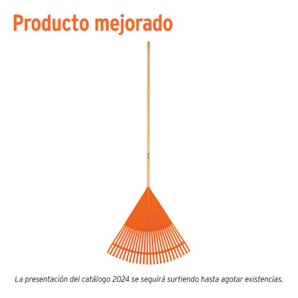 Escoba plástica flexible para jardín, 26 dientes, mango 48"