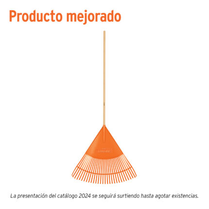 Escoba plástica flexible para jardín, 30 dientes, mango 48"