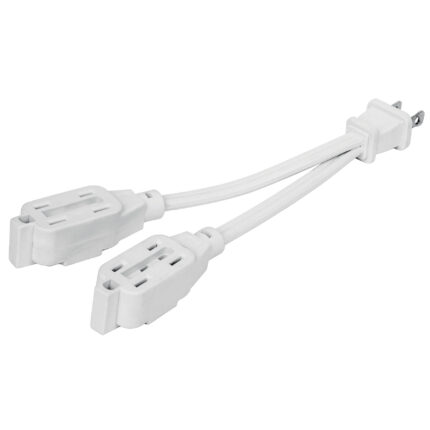 Mini extensión eléctrica doméstica dual 10 cm, blanca