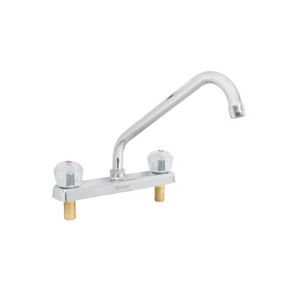 Mezcladora 8" p/fregadero, cuello largo, manerales acrílico