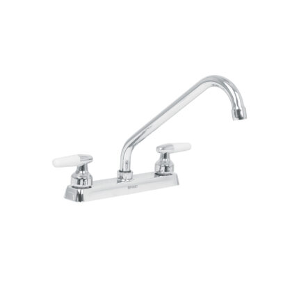 Mezcladora 8" p/fregadero, cuello largo, manerales cono