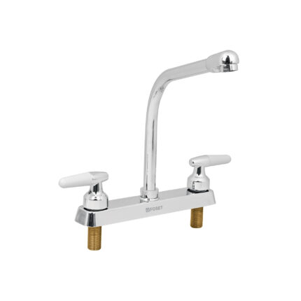 Mezcladora 8" fregadero cromo, cuello cobra, cono, BASIC