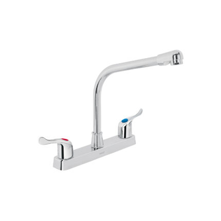 Mezcladora plástica 8" cuello cobra para fregadero, palanca