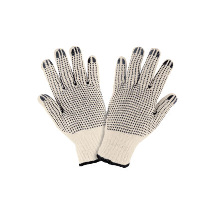 Guantes de algodón con puntos de PVC en palma y dorso,PRETUL