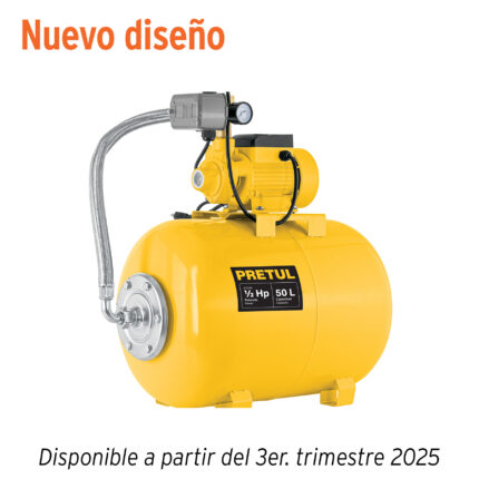 Equipo hidroneumático 50L, bomba periférica 1/2 HP, Pretul