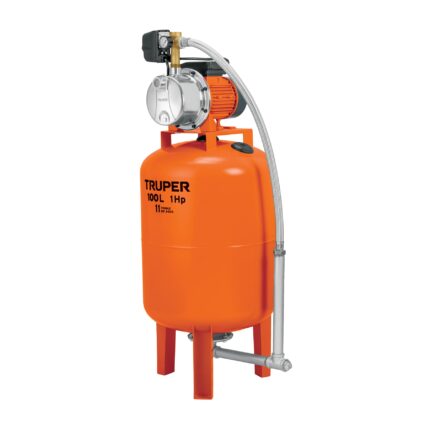 Equipo hidroneumático 100L, bomba jet inox. 1 HP, TRUPER