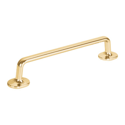 Jaladera de 128mm, línea Oviedo, latón brillante, HERMEX