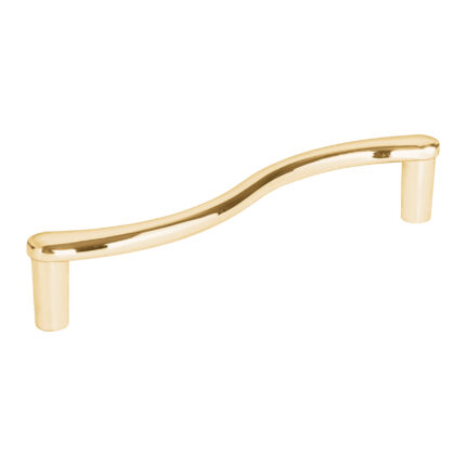 Jaladera de 128mm, línea Toledo, latón brillante, HERMEX