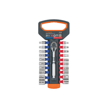 Juego de dados mm y std con matraca, cuadro 1/4", Truper