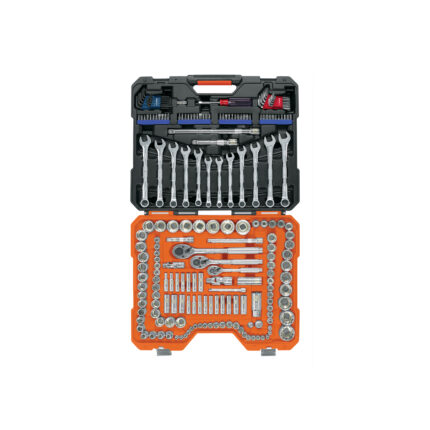 Juego 199 herramientas 1/4", 3/8" y 1/2" std y mm p/mecánico