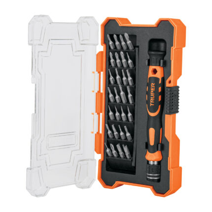 Desarmador de precisión con 28 puntas intercambiables