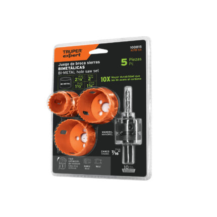 Juego de 4 brocasierras bimetálicas y 1 mandril, Expert