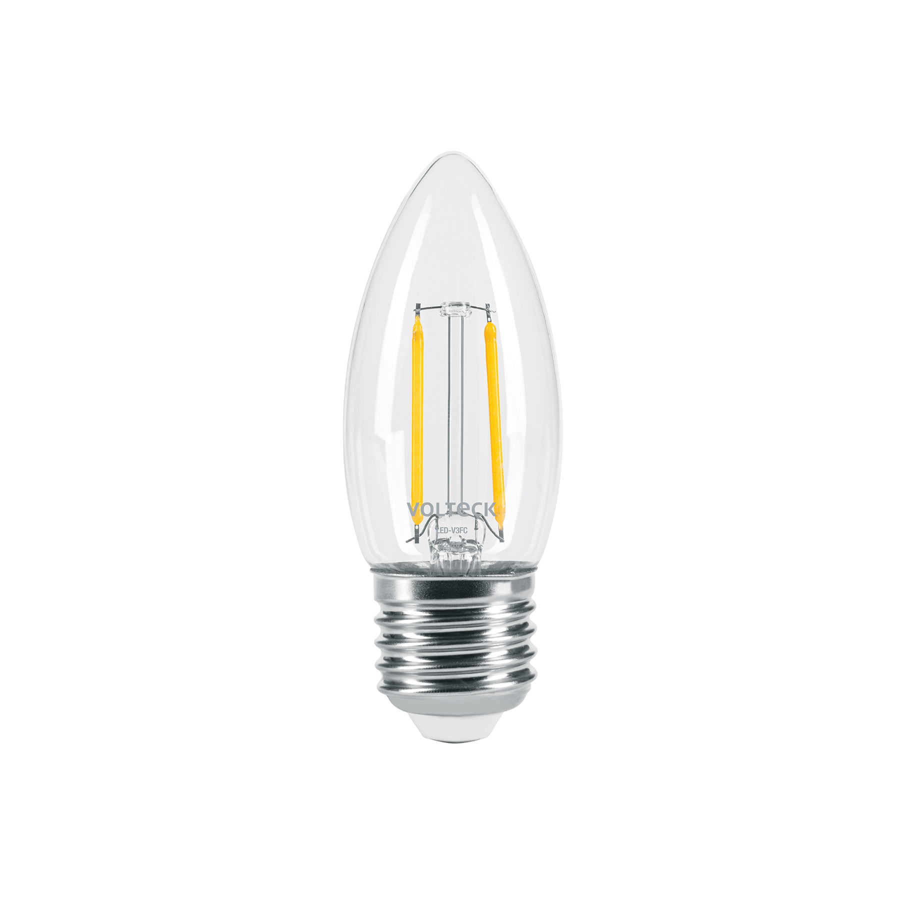 LED-V3FC.jpg Lámpara LED tipo vela 3 W con filamento luz cálida, blíster LED V3FC
