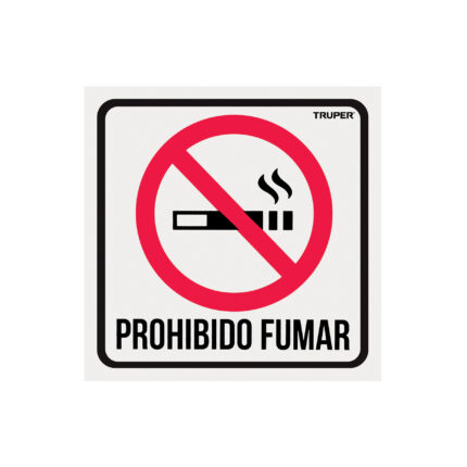 Letrero de señalización "NO FUMAR", 19 x 19 cm
