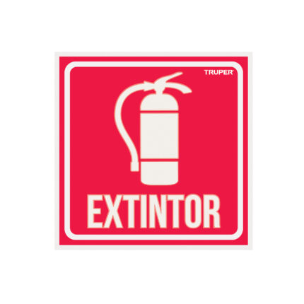 Letrero de señalización "EXTINTOR", 19 x 19 cm