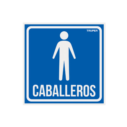 Letrero de señalización "CABALLEROS", 19 x 19 cm