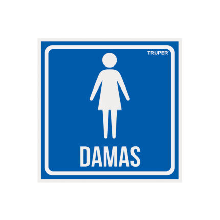 Letrero de señalización "DAMAS", 19 x 19 cm