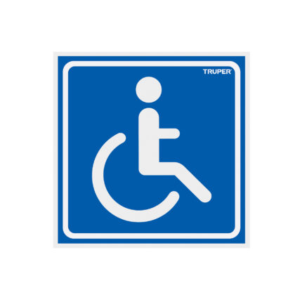 Letrero 'Exclusivo personas con discapacidad',19x19cm