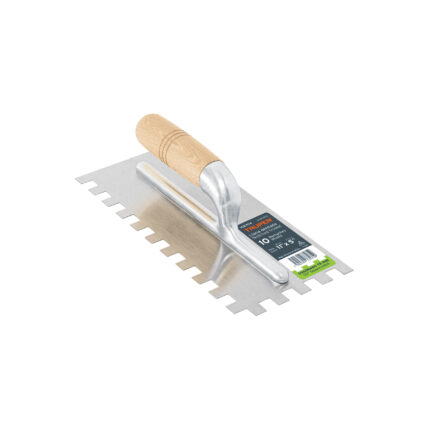 Llana 11" dentado cuadrado 1/2", 10 remaches, mgo madera