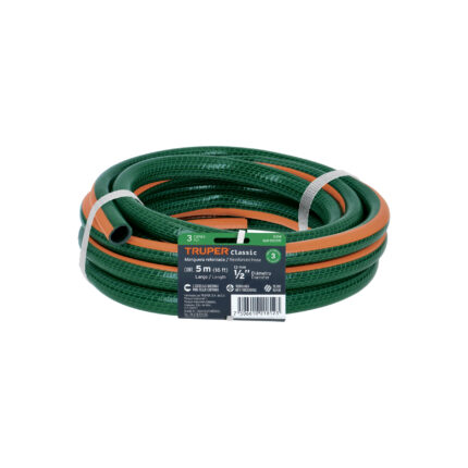 Manguera de jardín 1/2", 3 capas, 5m, sin conexiones, TRUPER