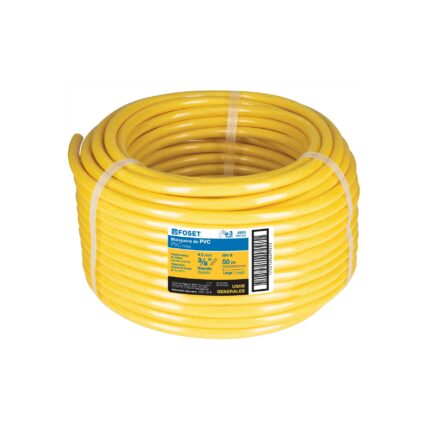 Manguera para gas, PVC amarilla, 3/8"x50m, s/conexión, Foset
