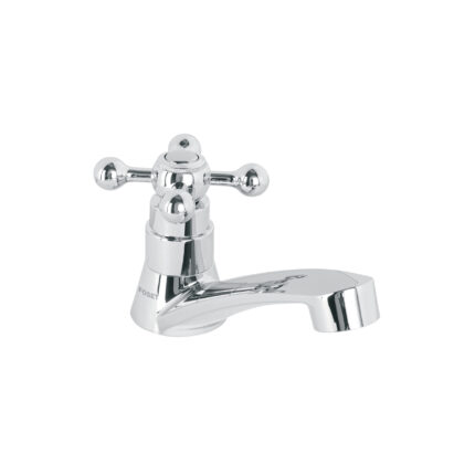 Llave individual para lavabo, ABS, maneral cruceta, Basic