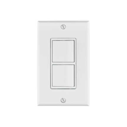 Placa armada con 2 interruptores sencillos, línea Classic