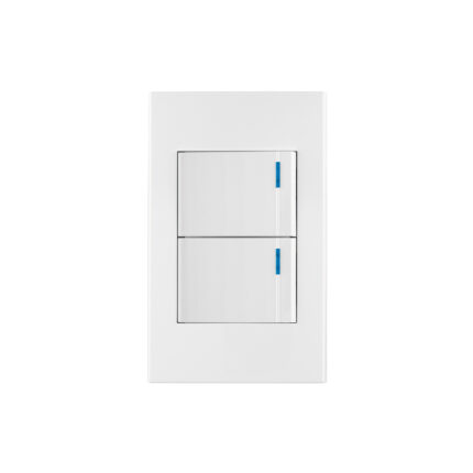 Placa armada 2 interruptores, 1.5 módulos, Española, blanco