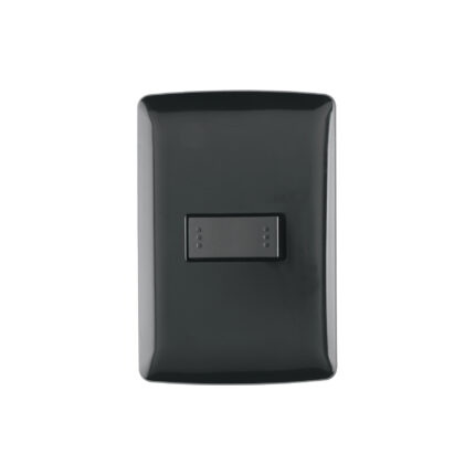 Placa armada 1 interruptor escalera, negro, línea Italiana