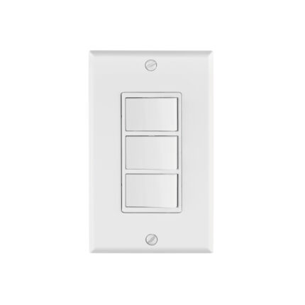 Placa armada con 3 interruptores sencillos, línea Classic