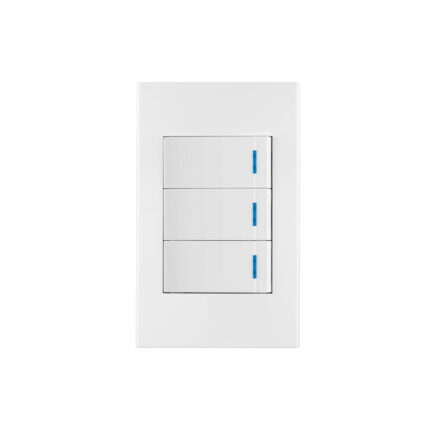 Placa armada 3 interruptores, 1 módulo, Española, blanco