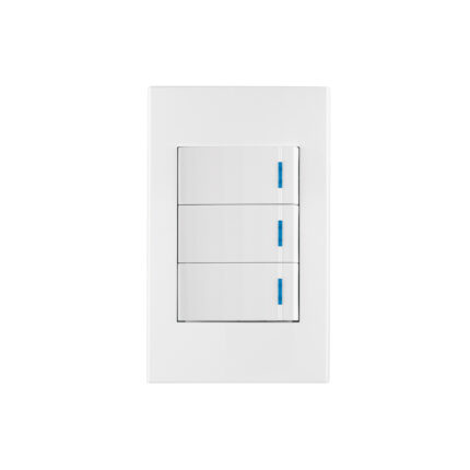 Placa armada 3 interruptores 1de 3vías,1 mod,Española,blanco