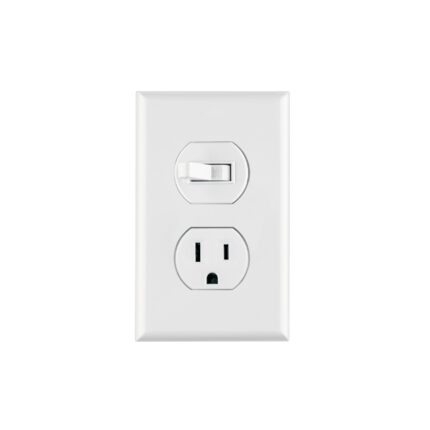 Placa armada interruptor y contacto, línea Standard, blanco