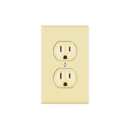 Placa armada 2 contactos polarizados, línea Standard, marfil