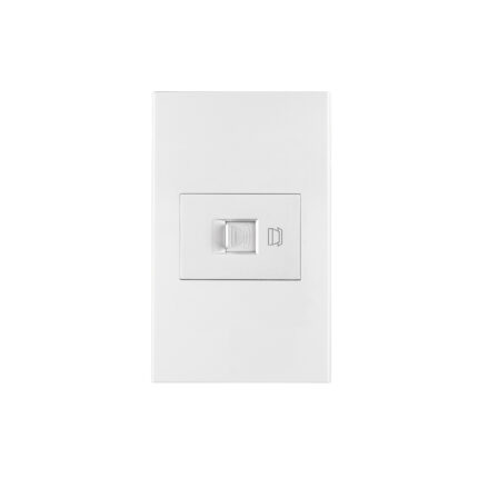 Placa armada 1 toma para teléfono, 1.5 mod, Española, blanco