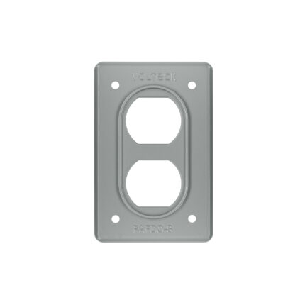 Placa tipo FS, doble, de sobreponer, Volteck