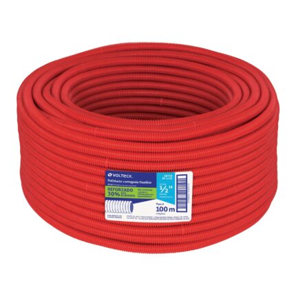 Metro de poliducto 1/2" corrugado flex. reforz. s/guía, 100m