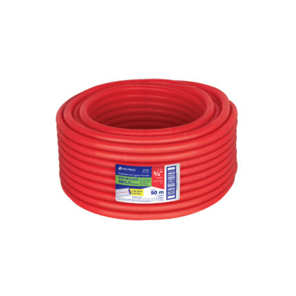 Metro de poliducto 3/4" corrugado flex. reforz. c/guía, 50m