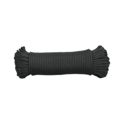 Piola de nylon paracord de 4mm x 30m negro, madeja, FIERO