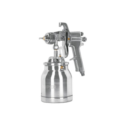 Pistola p/pintar succión HVHP vaso alum, 1.8mm, 2 vál Truper