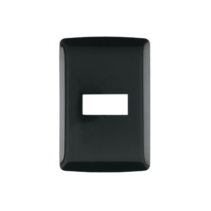 Placa 1 módulo, Italiana, color negro