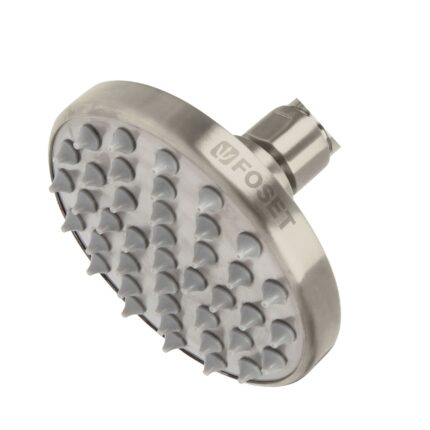 Regadera satín 4" plato redondo, sin brazo, Foset