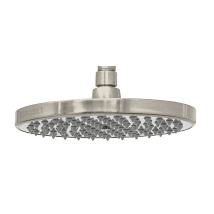 Regadera satín 8" plato redondo, sin brazo, Foset