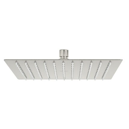 Regadera satín 10" plato cuadrado delgado sin brazo, Foset