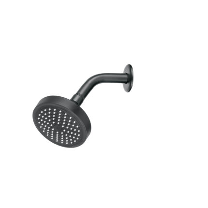 Regadera redonda 4-1/4" brazo y chapetón, negro, Basic